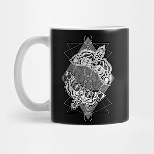 Death Moth Twins - Gothic Design, Deaths Head Moth, Night Creatures Mug